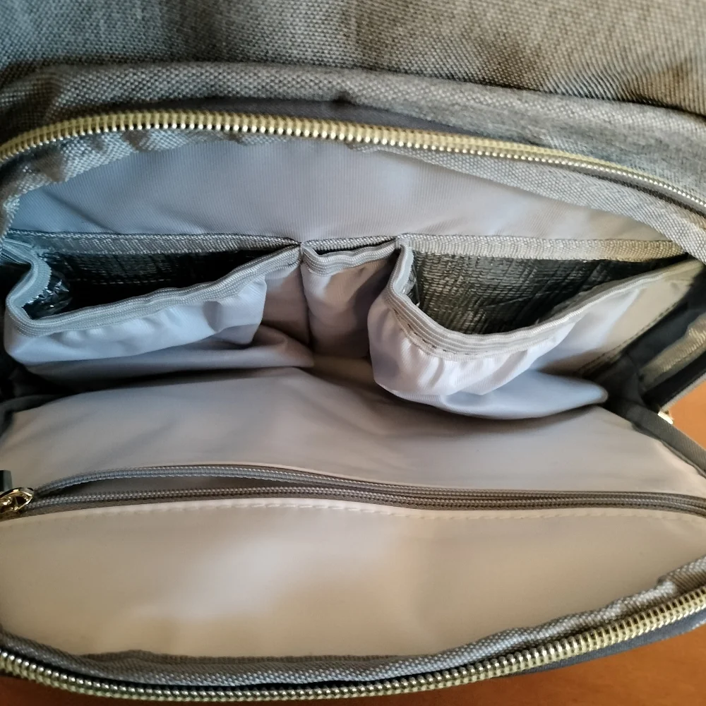 Pofunuo Love Mommy Large gray baby Diaper bag backpack Travel